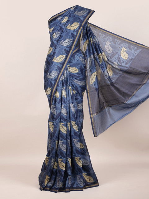 

Pothys Blue Zari Pure Cotton Chanderi Saree