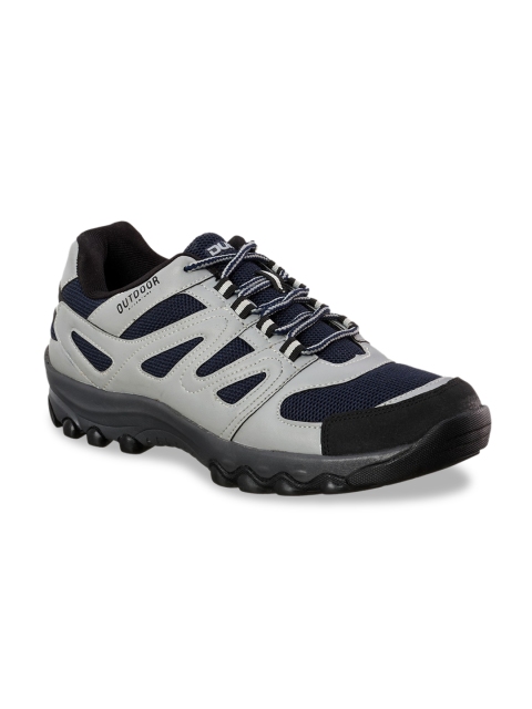 

Duke Men Grey & Navy Blue Woven Design Sneakers