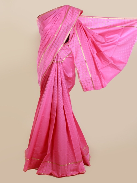 

Pothys Pink Printed Zari Art Silk Saree