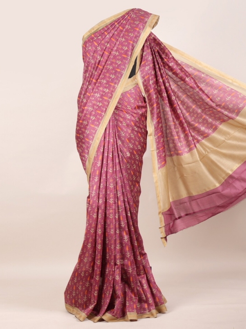 

Pothys Magenta Pure Cotton Printed Chanderi Saree