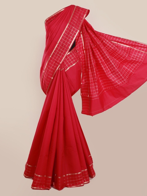 

Pothys Red & Gold-Toned Art Silk Woven Design Saree