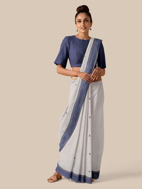 

Taneira Off-White Woven Design Pure Cotton Bengal Saree