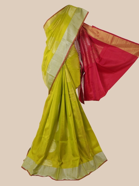 Pothys Green & Red Pure Silk Printed Kanjeevaram Saree