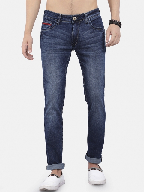 

VUDU Men Navy Blue Smart Slim Fit Light Fade Stretchable Jeans
