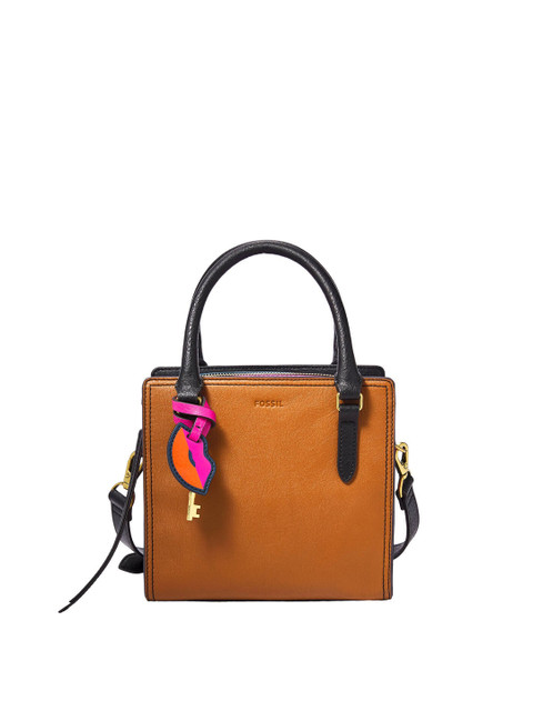 

Fossil Brown Solid Leather Handheld Bag