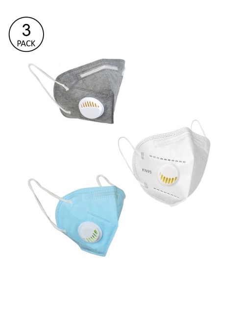

OOMPH Unisex Pack Of 3 5-Ply Reusable Anti-Pollution KN95 Face Masks, White