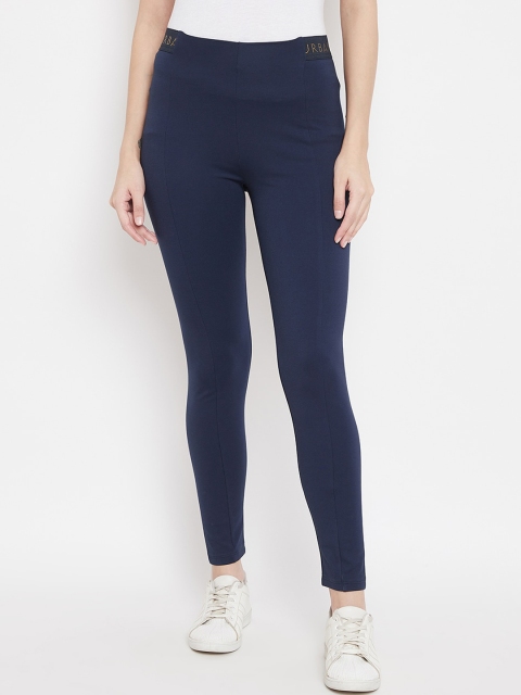 

Madame Women Navy-Blue Solid Cotton Ankle-Length Leggings