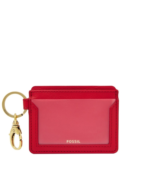 

Fossil Women Red Solid Leather Card Holder
