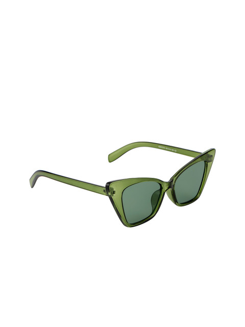 

Ted Smith Women Green Lens & Green Cateye Sunglasses with UV Protected Lens TS-CATTY_GRN
