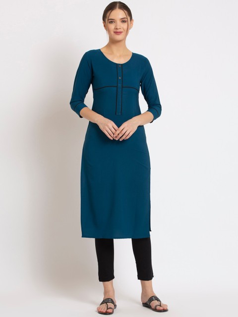 

ALC Creations Women Blue Yoke Design Crepe Kurta