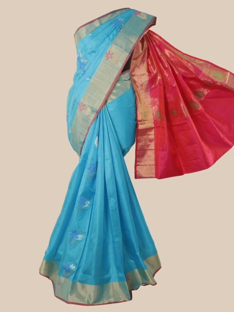 

Pothys Blue Pure Silk Woven Design Kanjeevaram Saree