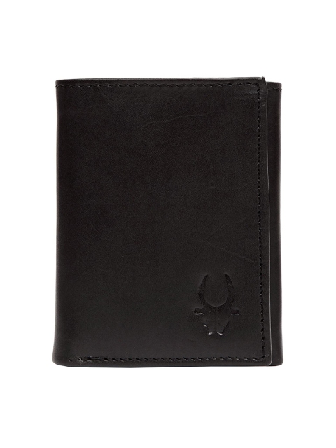 

WildHorn Men Black Solid RFID Leather Three Fold Wallet