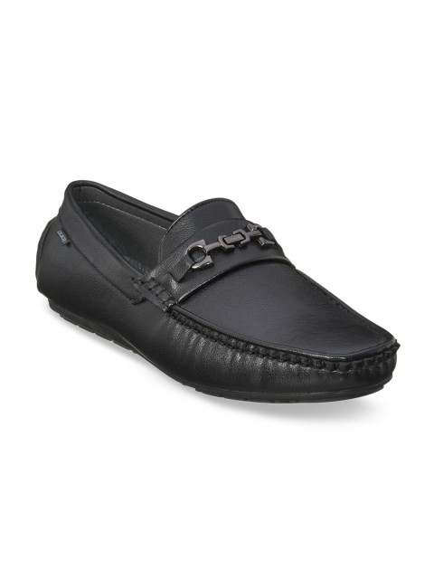 

Duke Men Black Solid Horsebit Loafers