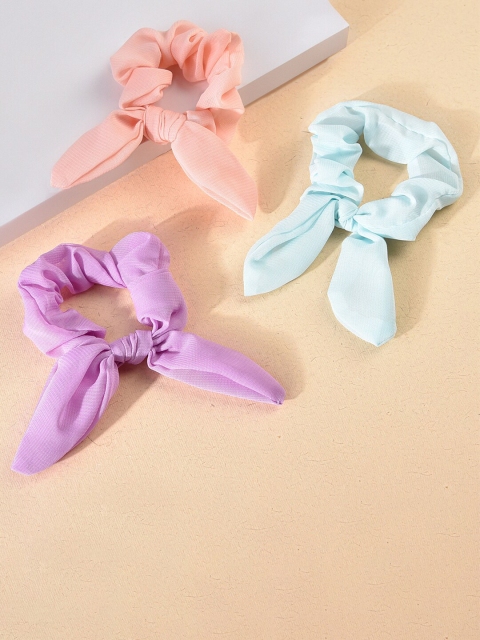 

Toniq Kids Girls Purple & Blue Set of 3 Ponytail Holders
