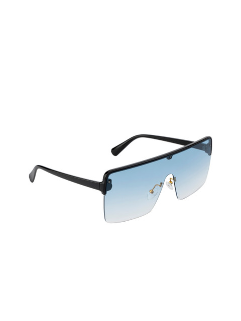 

Ted Smith Unisex Blue Lens & Black Shield Sunglasses with UV Protected Lens TS-MASK_BLU