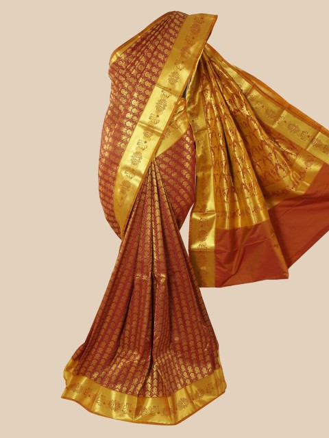 

Pothys Maroon & Gold Pure Silk Woven Design Saree