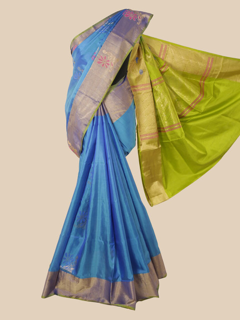 

Pothys Blue Woven Design Pure Silk Saree