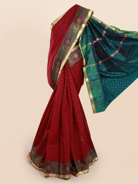 

Pothys Maroon Woven Design Art Silk Saree