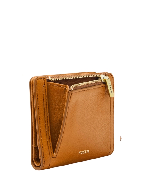 

Fossil Women Brown & Pink Colourblocked Two Fold Leather Wallet