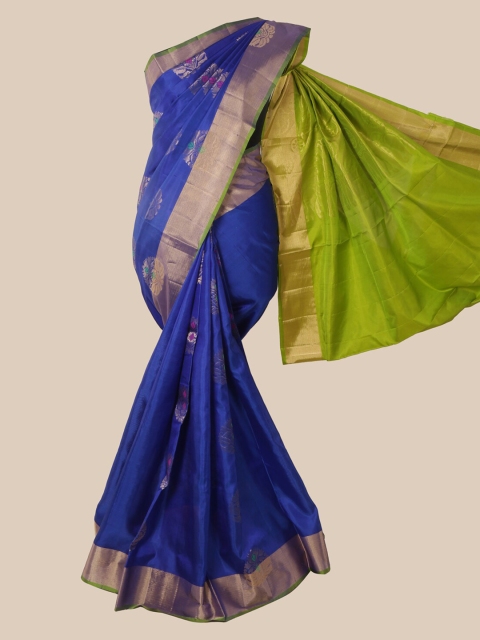 

Pothys Blue Pure Silk Woven Design Kanjeevaram Saree