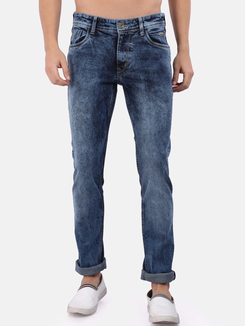 

VUDU Men Navy Blue Smart Slim Fit Heavy Fade Stretchable Jeans