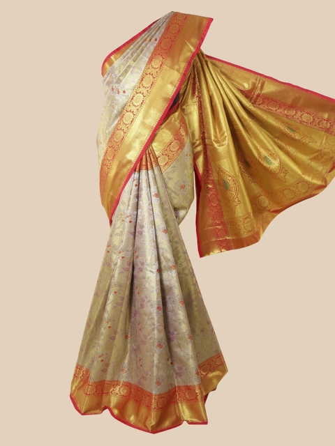

Pothys Cream-Coloured Woven Design Pure Silk Saree
