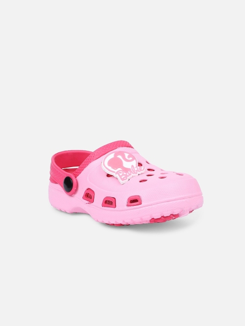 

Kids Ville Girls Pink & White Barbie Printed Rubber Clogs