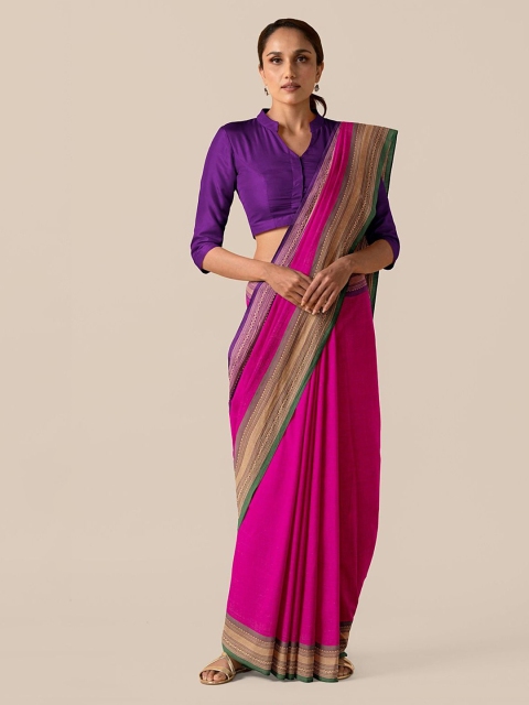 

Taneira Pink Zari Pure Cotton Chettinad Saree