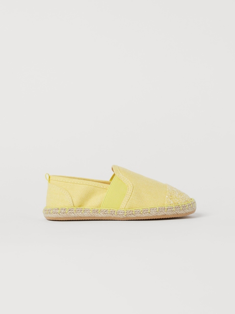 

H&M Girls Yellow Solid Glitter-detail Espadrilles