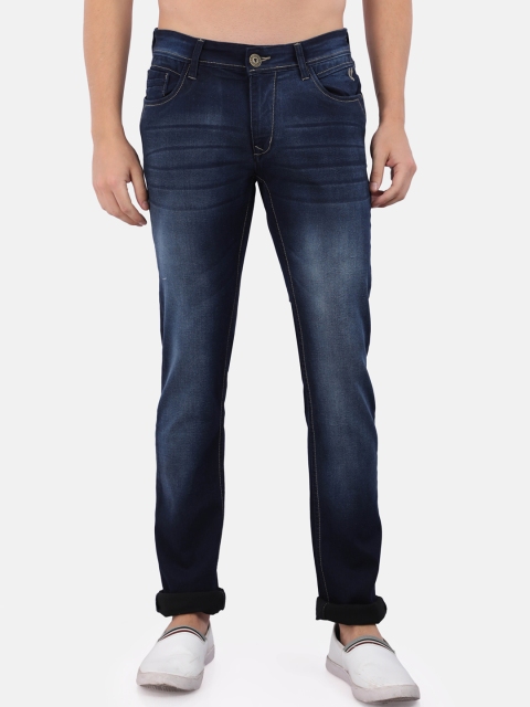 

VUDU Men Navy Blue Smart Slim Fit Light Fade Stretchable Jeans