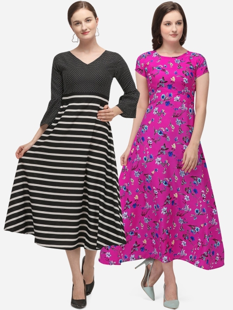 

SAADHVI Multicoloured Crepe Maxi Dress, Multi