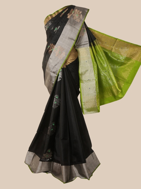 

Pothys Black Woven Design Pure Silk Saree Kanjeevaram