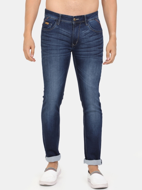 

VUDU Men Navy Blue Smart Slim Fit Heavy Fade Stretchable Jeans
