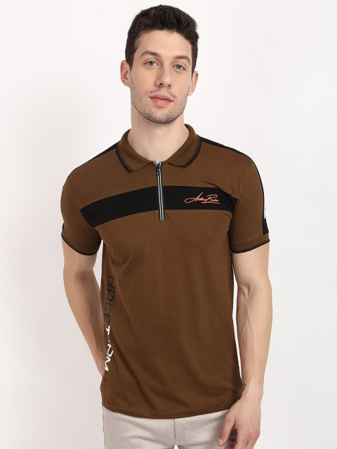 

V2 Value & Variety Men Brown Solid Polo Collar T-shirt
