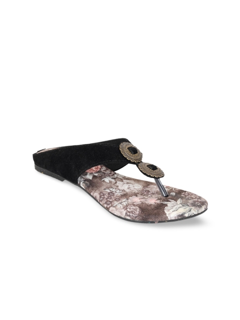 

Zyla Women Black & Pink Printed Open Toe Flats