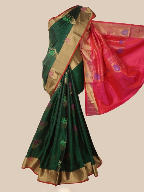 

Pothys Green Woven Design Pure Silk Saree Kanjeevaram