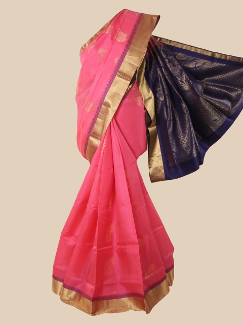 

Pothys Pink & Gold-Toned Pure Silk Woven Design Kanjeevaram Saree