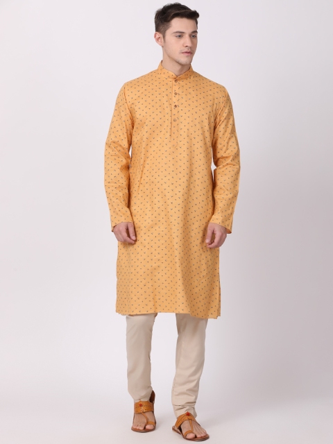 

TABARD Men Mustard Printed Kurta