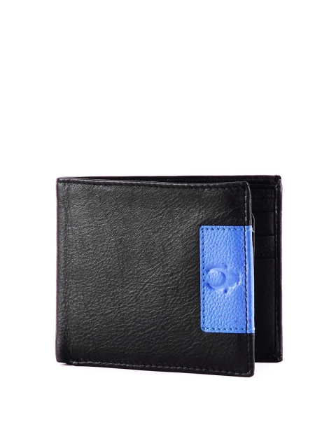 

WildHorn Men Black & Blue Textured Two Fold Leather Wallet