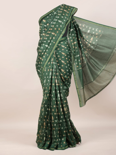 

Pothys Green Ethnic Motifs Pure Cotton Saree Chanderi