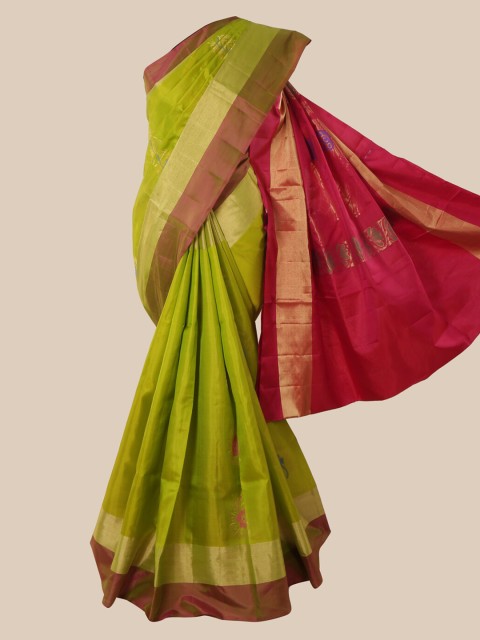 

Pothys Green Ethnic Motifs Zari Pure Silk Saree Kanjeevaram