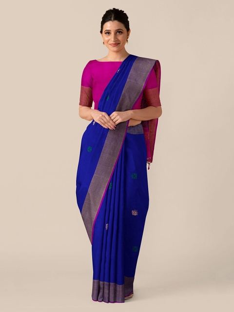 

Taneira Blue Pure Silk Saree