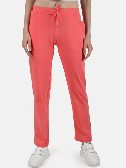 

Monte Carlo Women Coral-Coloured Solid Track Pants