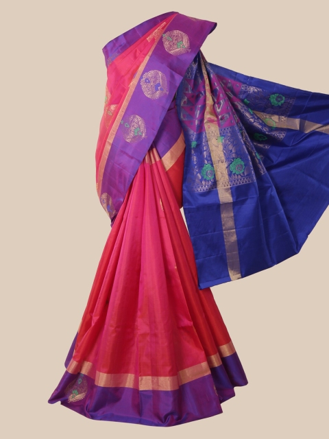 

Pothys Pink Ethnic Motifs Zari Pure Silk Saree Kanjeevaram