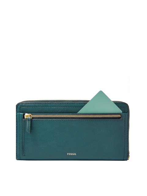 

Fossil Green Printed Leather Purse Clutch