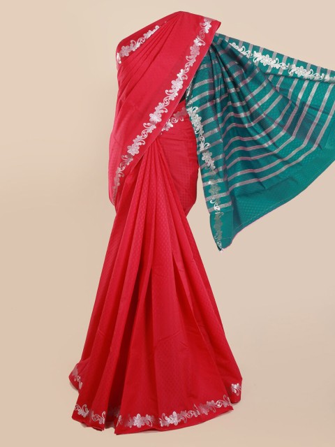 

Pothys Red Solid Art Silk Saree