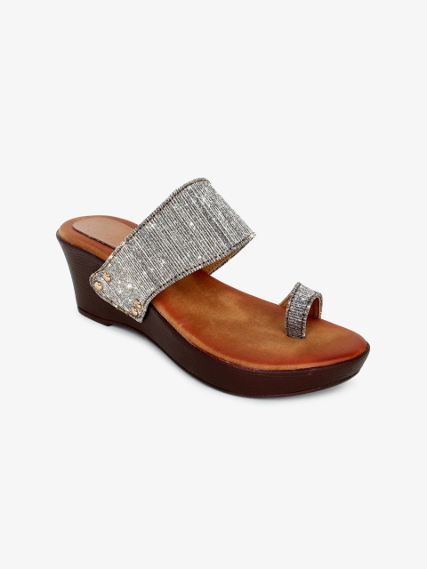 

Bloomtale Women Silver-Toned Embellished Sandals