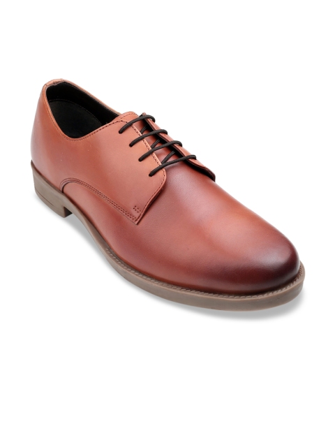 

MISSALI 1932 Men Tan-Brown Solid Genuine Leather Formal Derbys