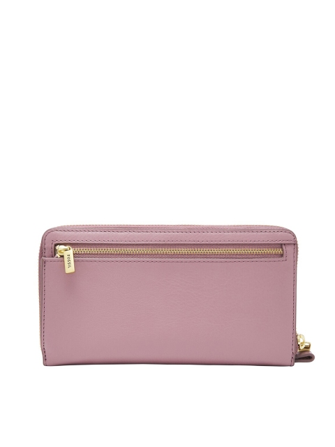 

Fossil Women Purple Solid Zip Around Wallet