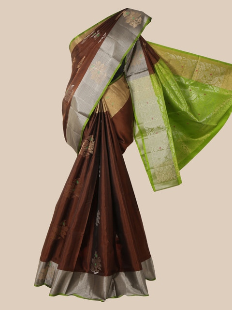 

Pothys Brown Pure Silk Woven Design Kanjeevaram Saree